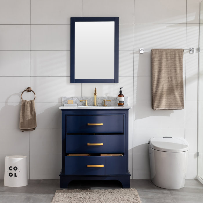 Andover Mills™ Goleta 30'' Single Bathroom Vanity with Marble Top